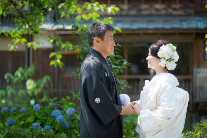 この時期は紫陽花とも撮れます。