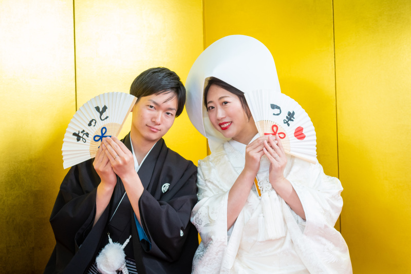 白無垢に綿帽子