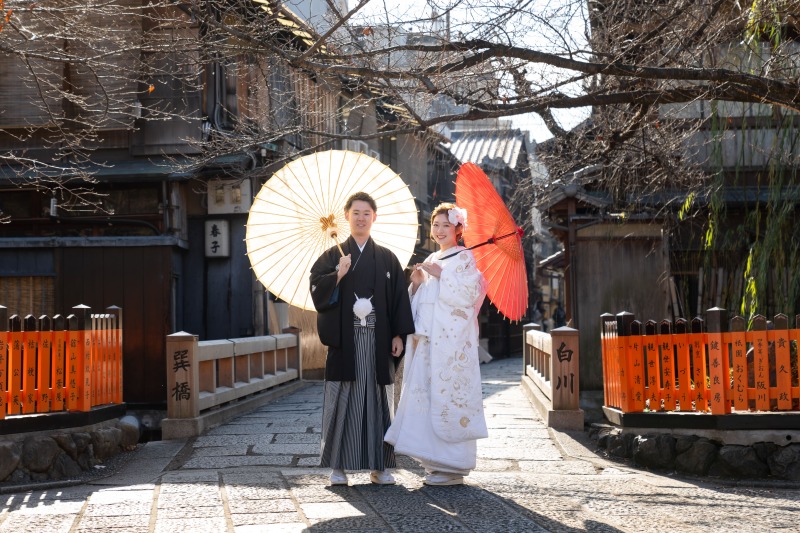 観光名所「巽橋」で