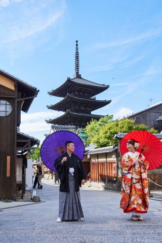京都らしい街並みにて…