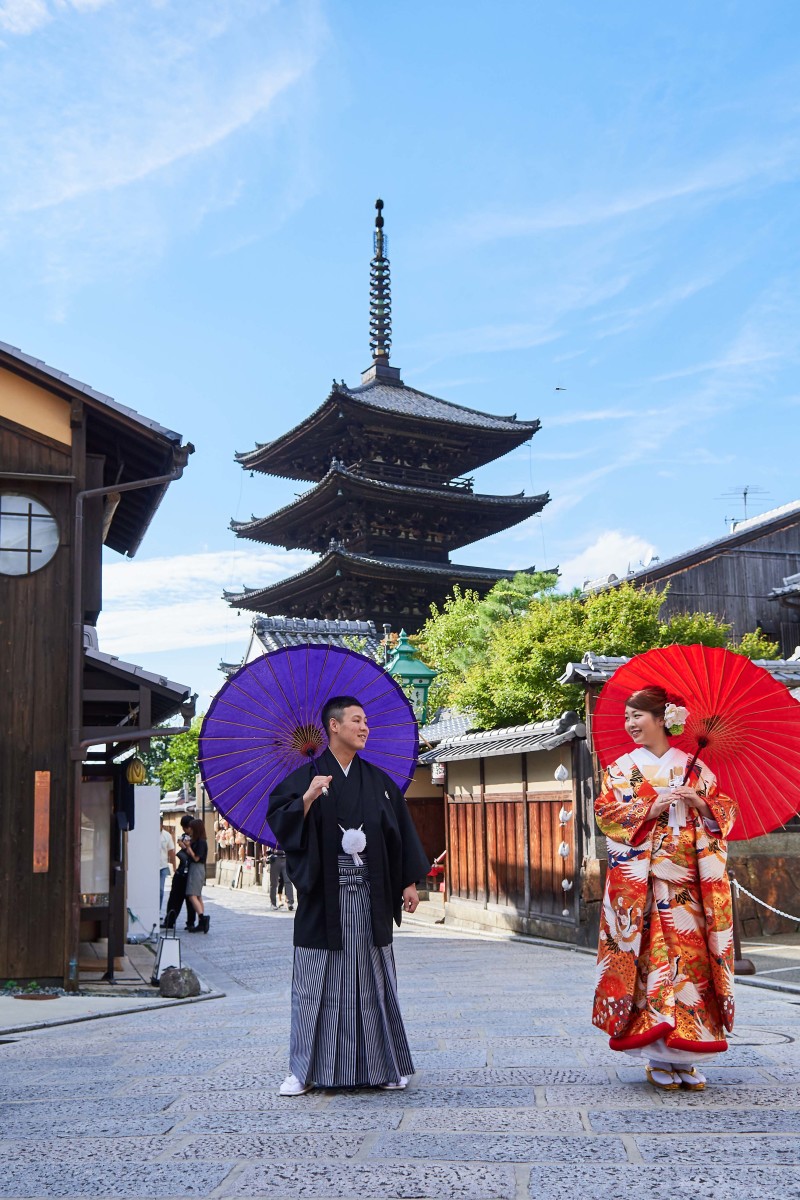 京都らしい街並みにて…
