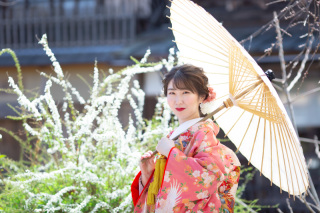 可愛いピンクの色打掛