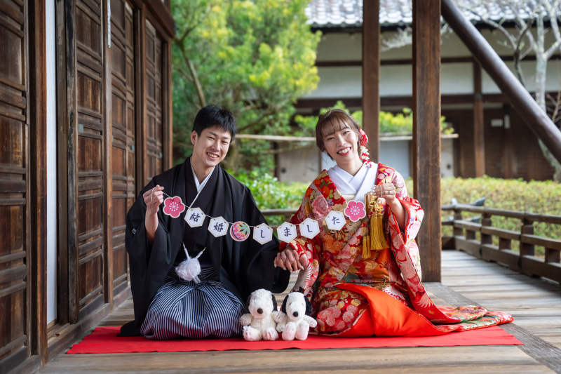 真ん中にスヌーピー