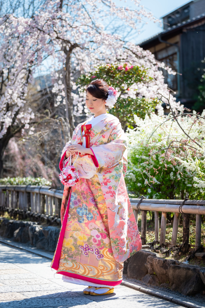 ピンクの色打掛