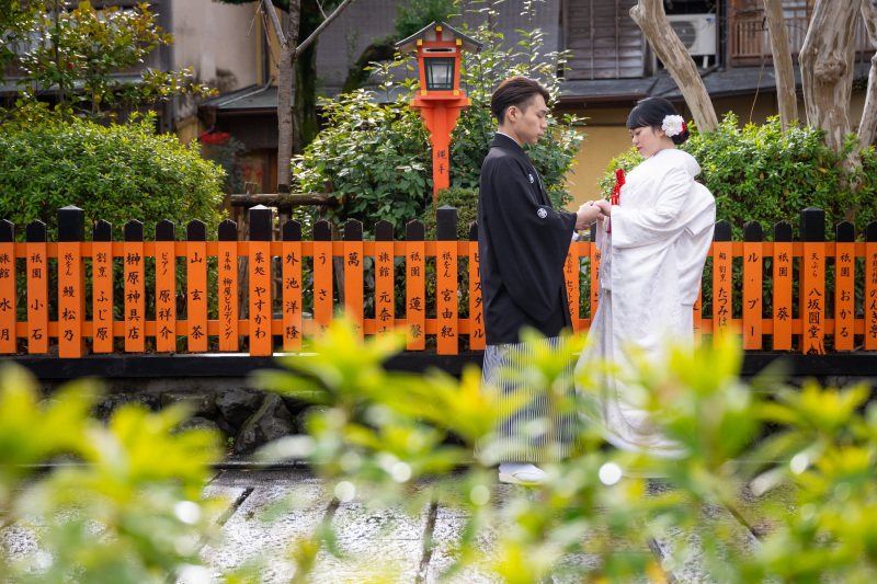 ツツジをぼかして