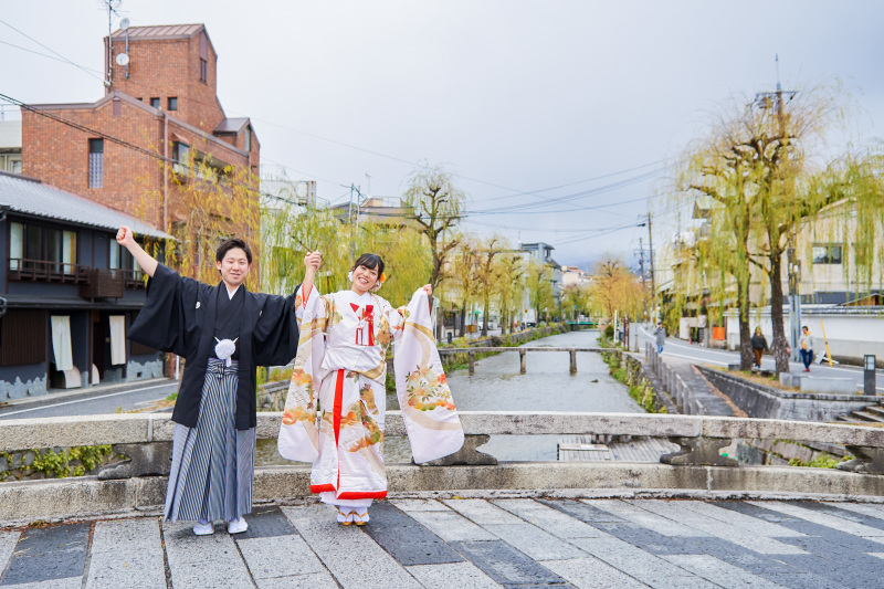 京都の川沿いで…❤
