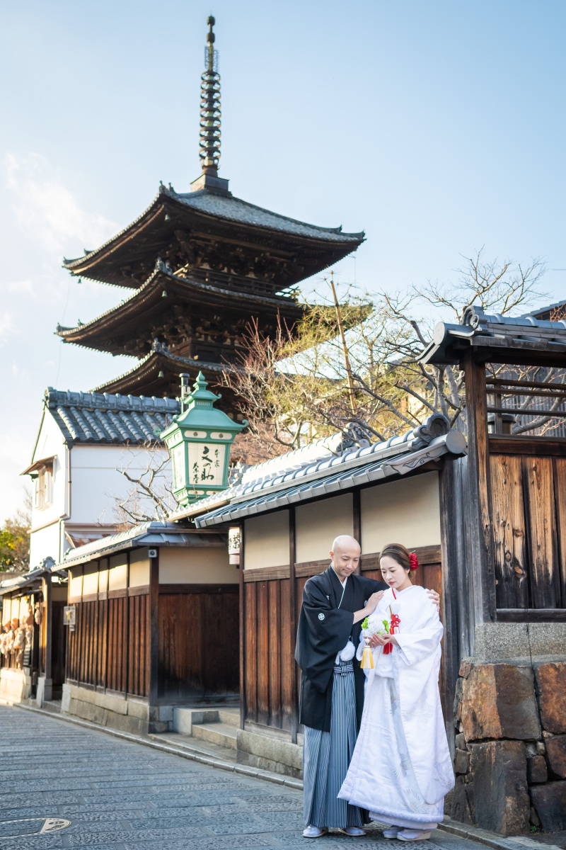 八坂の塔をバックに…