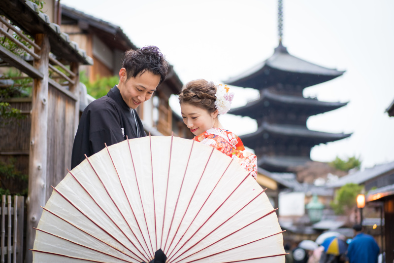 白傘を使って。