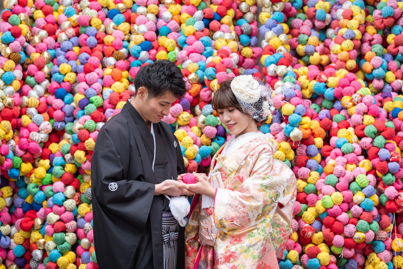 ピンクの色打掛