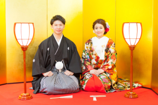 金屏風前でおめかしで撮ろう♬