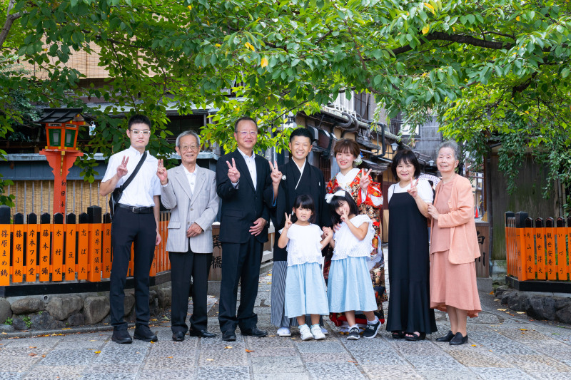 家族揃って、「はい、チーズ！」