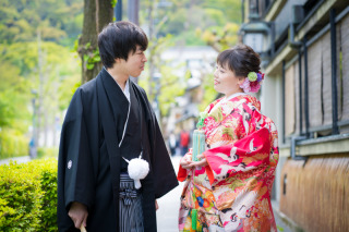 京都の景観の中で。