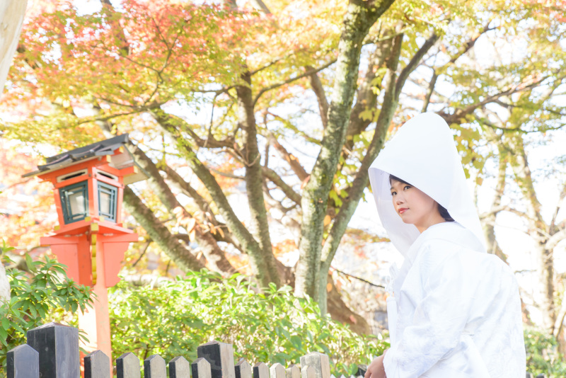 紅葉と新婦様