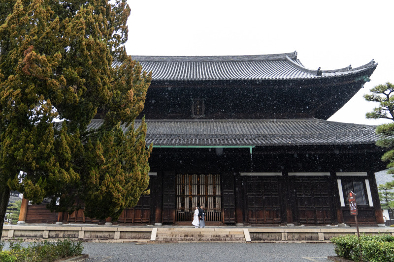 迫力ある本堂撮影