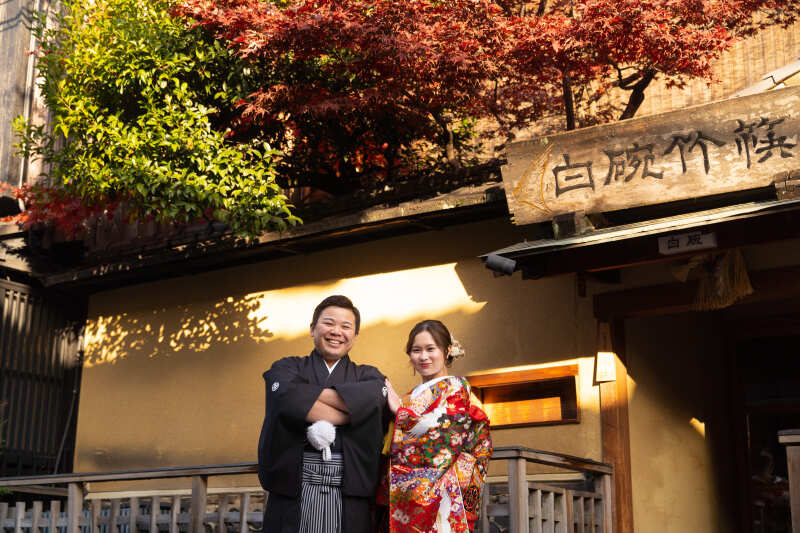 伝統的な町並みで