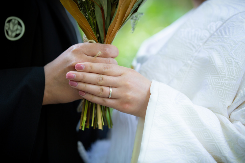 ブーケを使ったショット