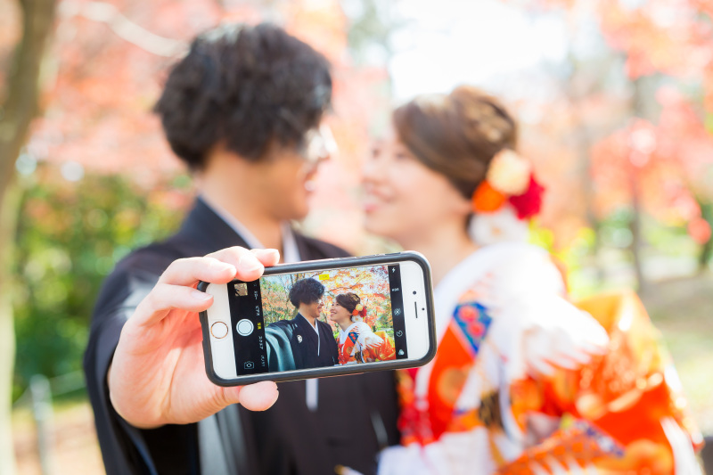 携帯ごしのツーショット♡