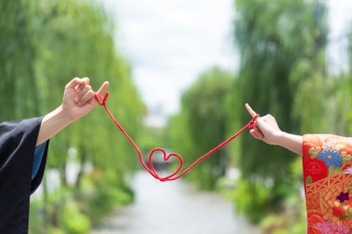 一本橋で赤い糸❤