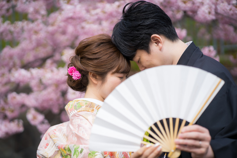 おでこをくっつけて