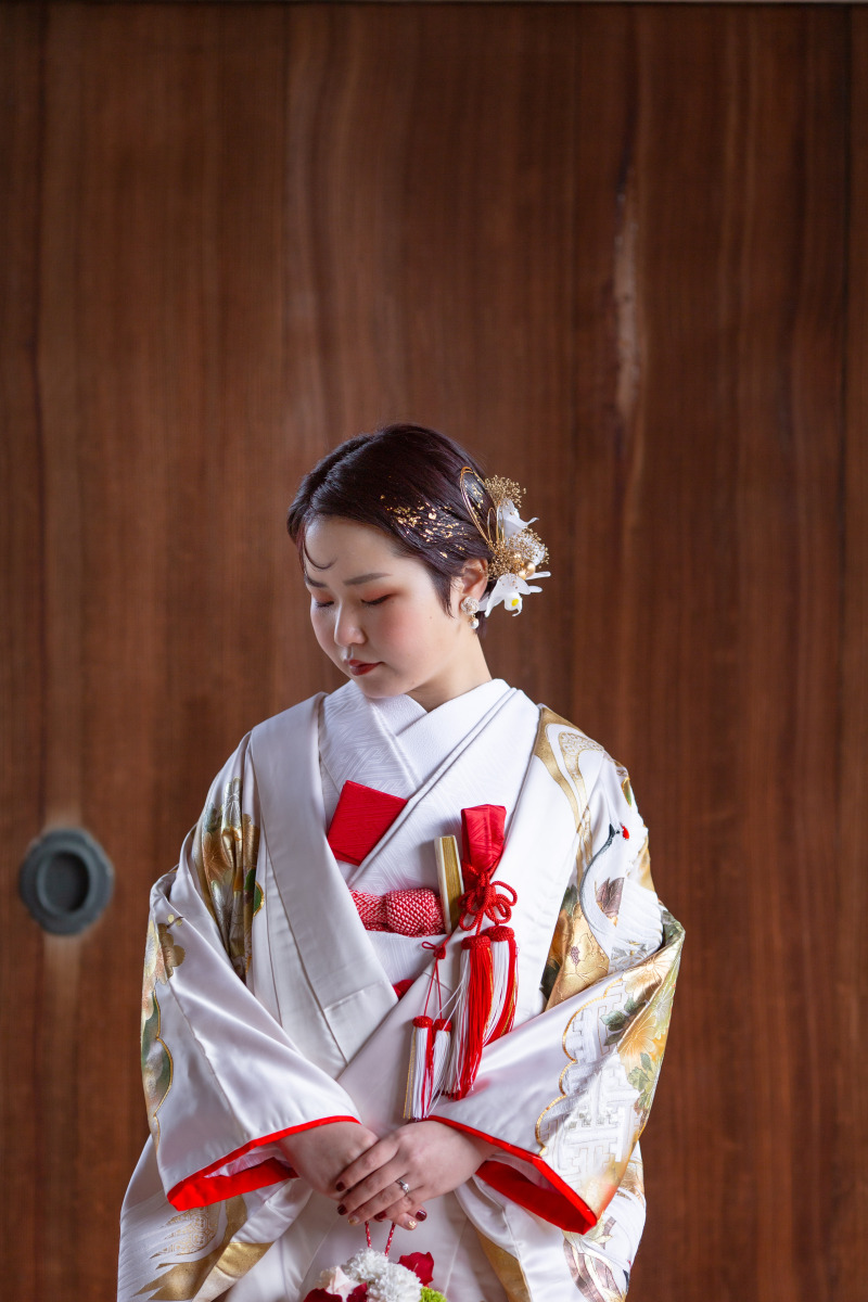 ショートヘアを生かした和装ヘアがお似合い