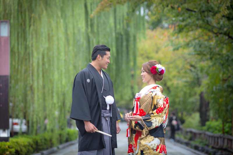 祇園の真ん中で。