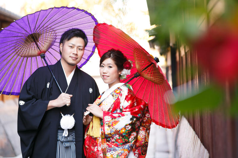 和傘を持って・・・