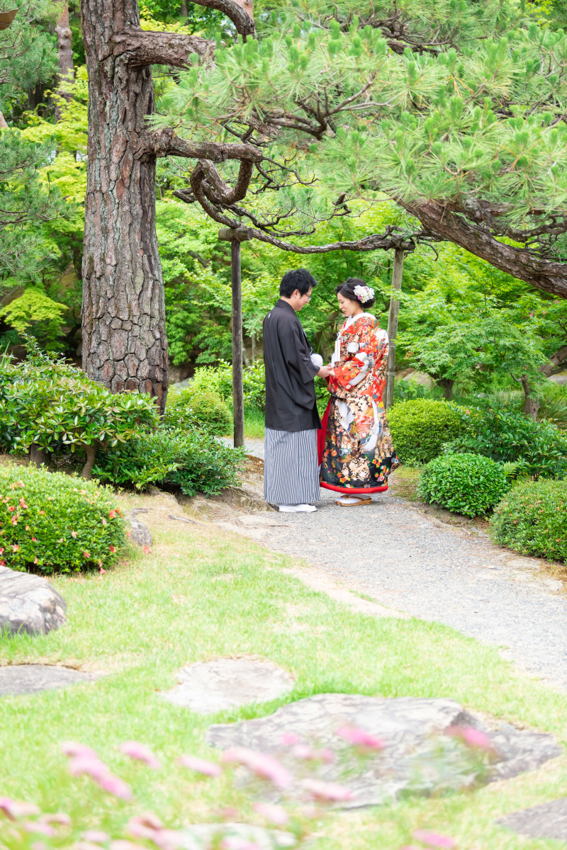 近くのお花を使って
