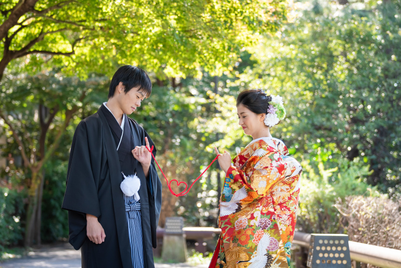 緑バックのハート