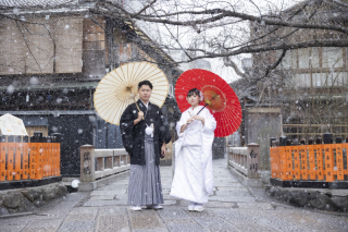 【祇園】降雪の祇園で前撮り