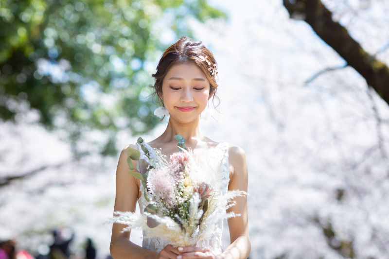 お持ち込みのアーティフィシャルフラワーのブーケ