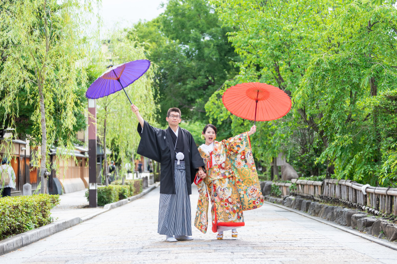 和傘を持って♪