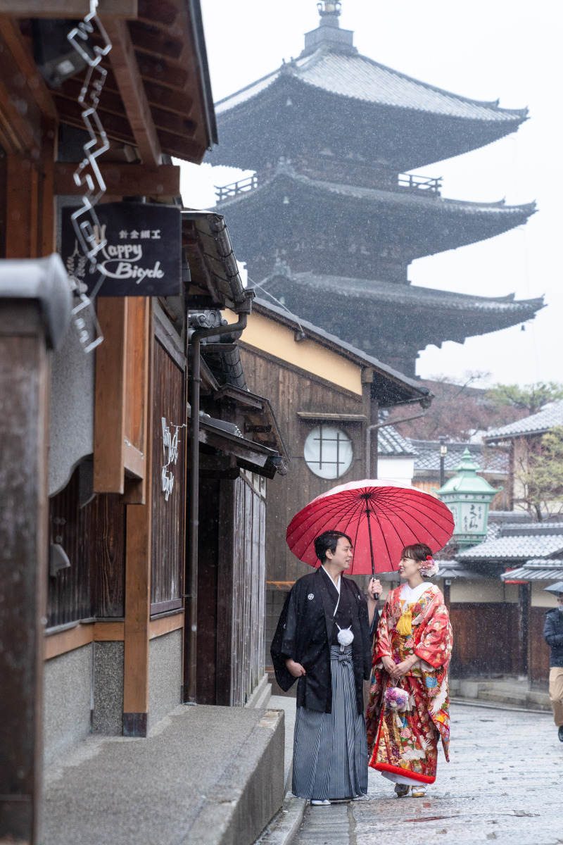 しっとり雨の祇園と八坂の塔周辺