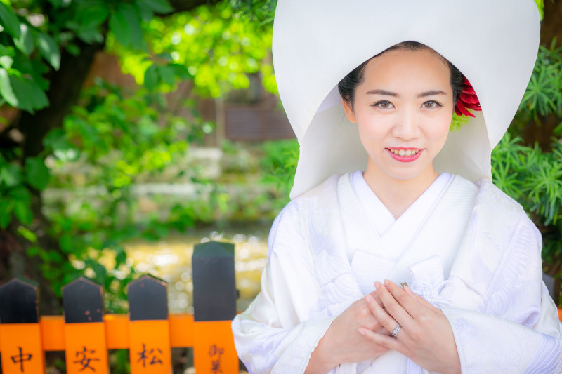 綿帽子と髪飾り