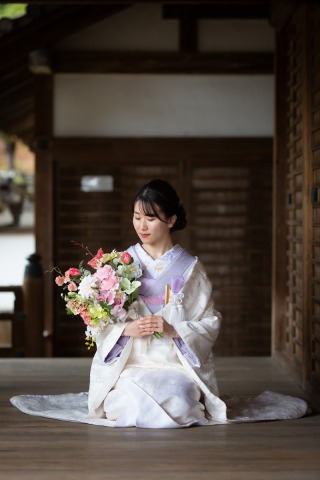 薄紫の色掛け下で