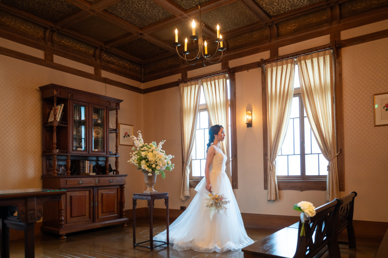 オレンジの光の中