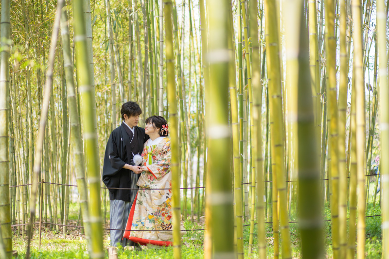和装にピッタリな竹林と！