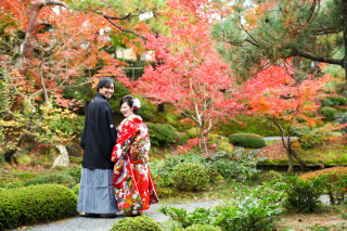 紅葉に囲まれて。