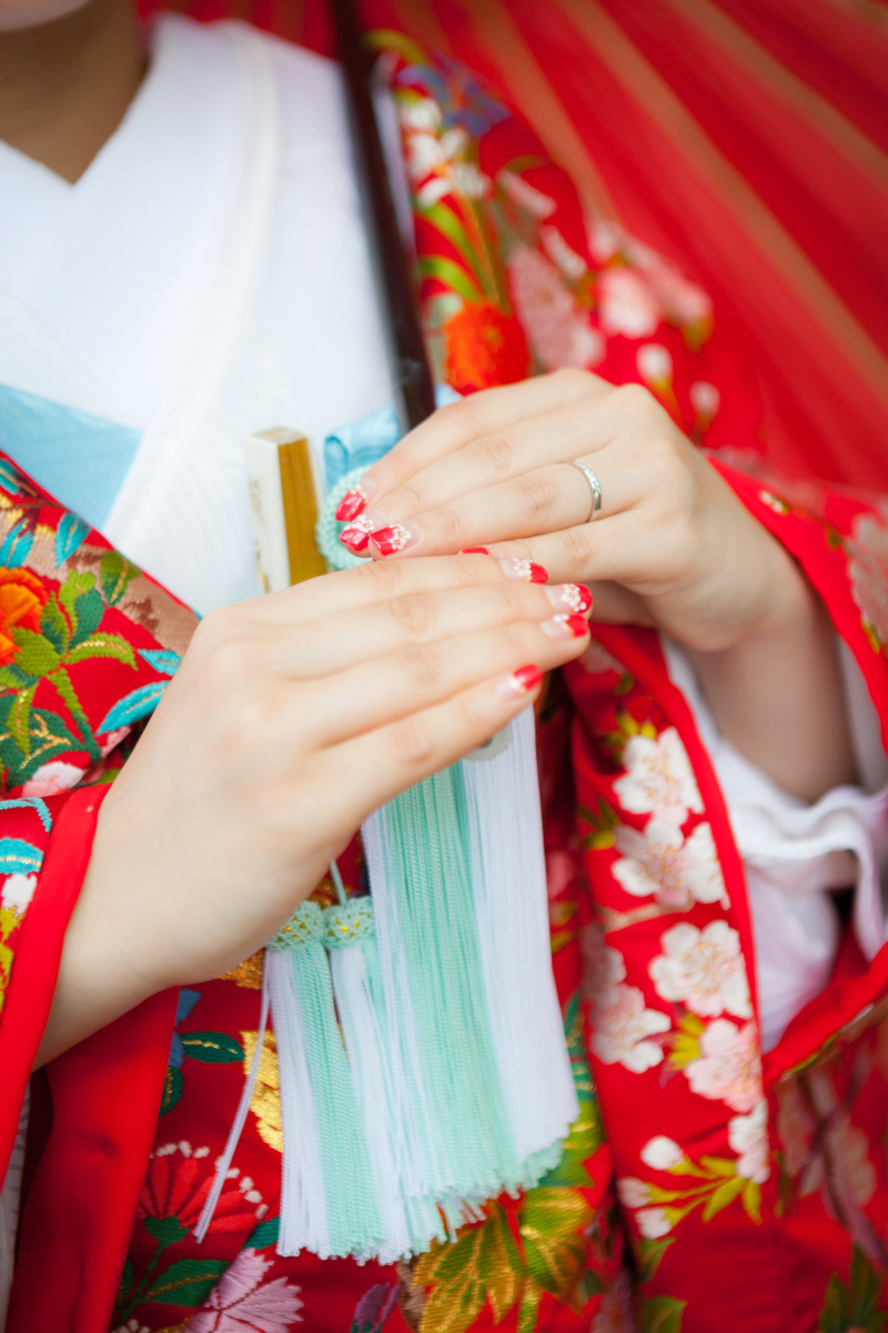 パステルカラーの五点セットを合わせて