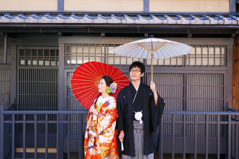 紅葉を見ながら