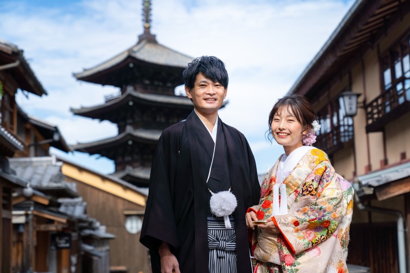 伝統的な街並みで