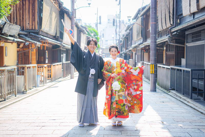 お二人らしいポーズで。