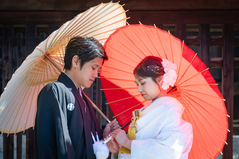 和傘でおすまし