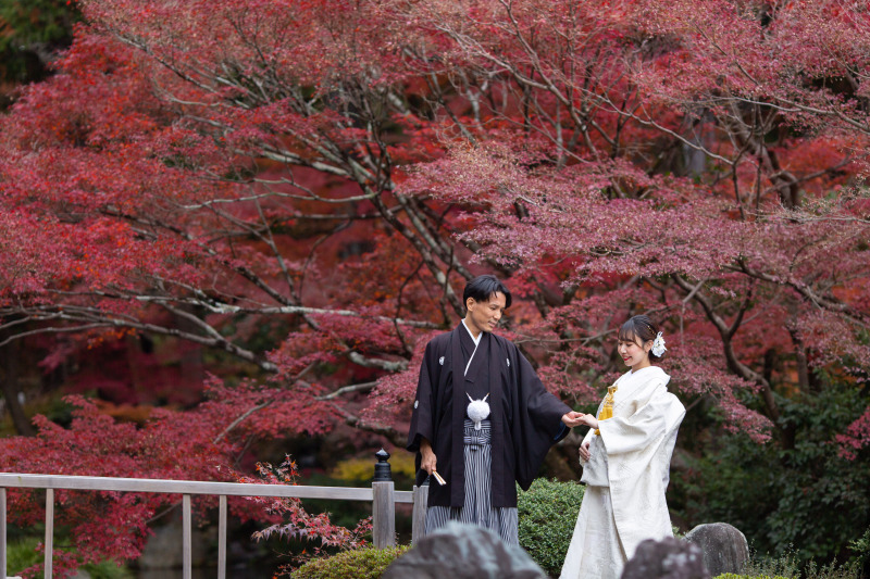 秋色に染まる金戒光明寺で叶える和装前撮り