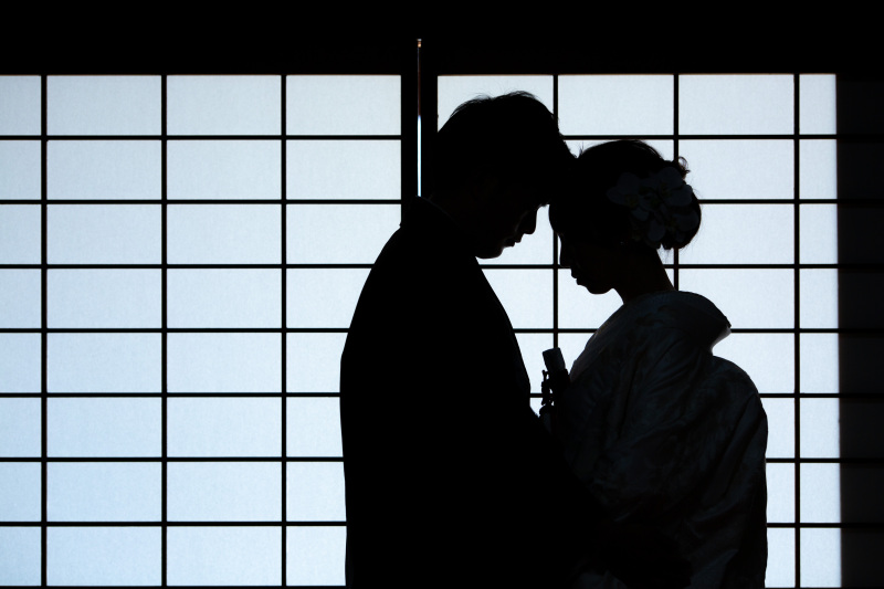 光明寺でのシルエットショットです。