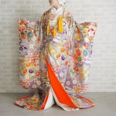 薄紫地大和桜花地紋　