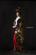 黒地金縫総刺繍小袖文　　商品番号1-1904