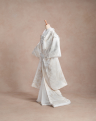 白無垢雲取り笠松に鶴　　商品番号1-1800