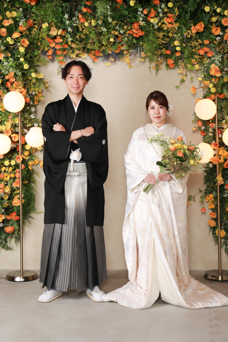 フラワーアーチを使っての撮影