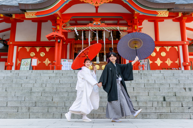 番傘でワーイ♪