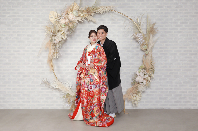 和装でにっこり笑顔